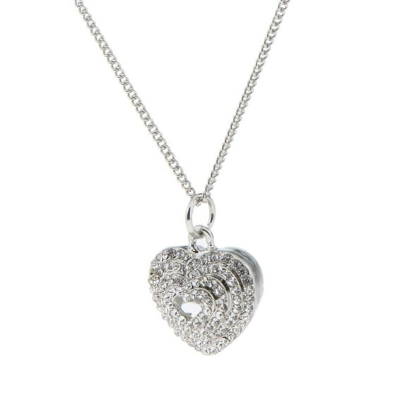EHJRE Fashion Women Heart-shaped Necklace Pendant Diamond Chain Jewelry