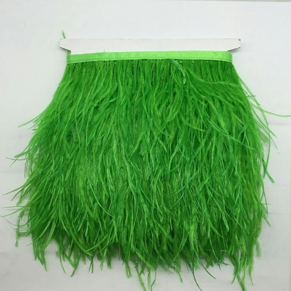 EHJRE Feather Dyed Fringe Trim for DIY Costume Hat Millinery Decorations Green
