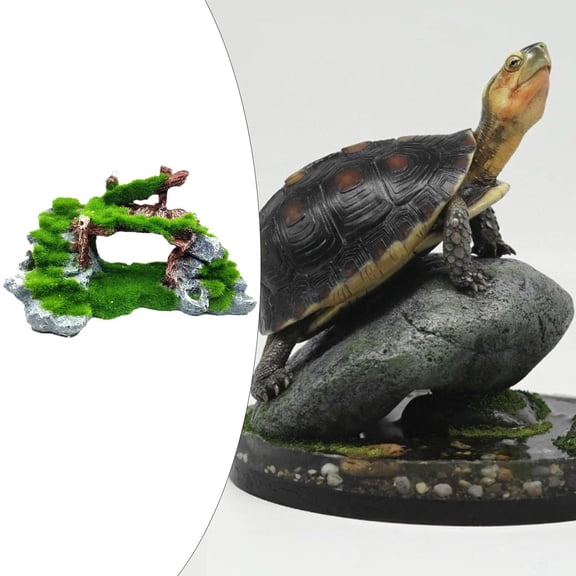 EHJRE Fish Tank Decoration Aquarium Decor Accessories Landscaping Rock Craft Decorative Mountain View Stone Decorations Hiding Plastic Cave Cave Bridge Shape