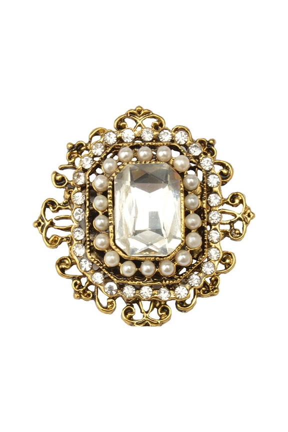 Flower Brooch BOHO Diamond Rhinestone Pin Bride Wedding Evening