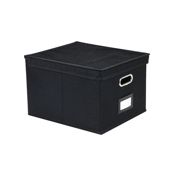 EHJRE Foldable Storage Bin Bathroom Kitchen Organizing Books Storage Box Organizer Black