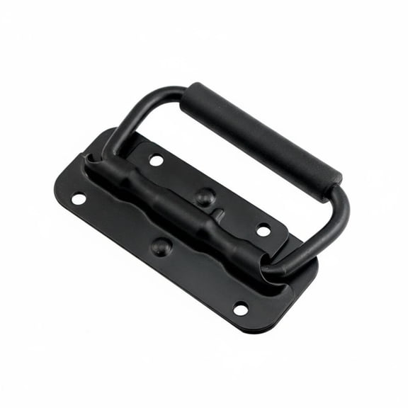 EHJRE Folding Handle Pull Handle Spring Handle Iron Construction with Rubber Grip and Auto Retract Suitable for Toolboxes Crates and Cases