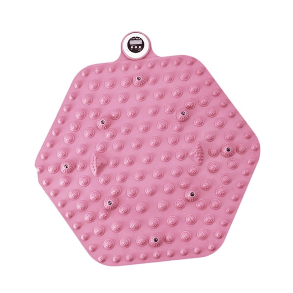 EHJRE Foot Massage Pad Acupoint Mat, Floor Mat, Foldable Massage Game Mat Sensory Mat for Office Lawn Living Room Bathroom Gym Hexagon pink timer