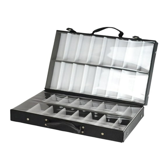 EHJRE Glasses Display Box 32 Compartment Glasses Storage Box Stackable Display Tray Sunglass Organizer for Table Travel Closet Shop