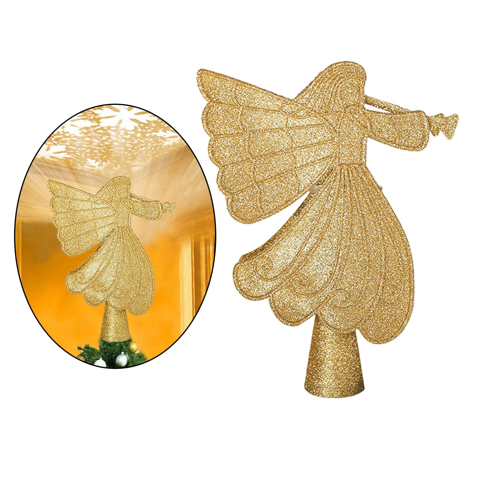 EHJRE Glitter Angel Christmas Lighted Sparkling Decorative Rotating LED ...