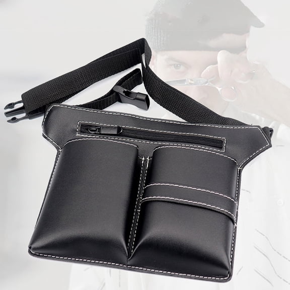 EHJRE Hair Scissor , PU Leather Professional, with Waist Belt, Black Hairdressing Pouch Holder ,Storage Case ,for Haircutting Salon Comb Barber