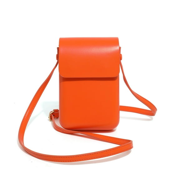 EHJRE Hairdresser Bag Pouch PU Leather for Combs Clips Shears Shear Holder Comb Shear Bag for Groomer Hair Stylist Orange