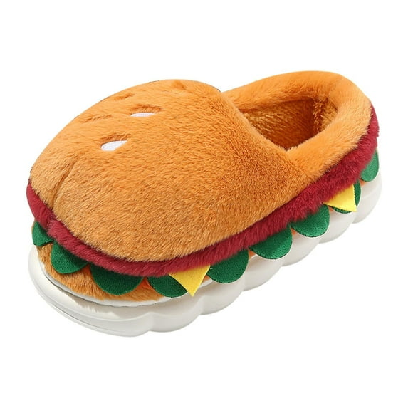 EHJRE Hamburger Winter Slippers Casual Cute Home Shoes for Travel Bedroom Adults EU Size 40 to 41