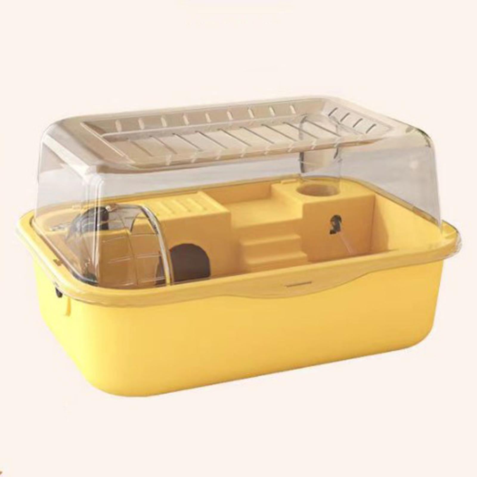 EHJRE Hamster Cage, Hamster Habitat, Luxury Ventilation, Breathable, Exercise, Play House, Small Animal Cage, Gerbils, Short-headed Gliders, Rats yellow