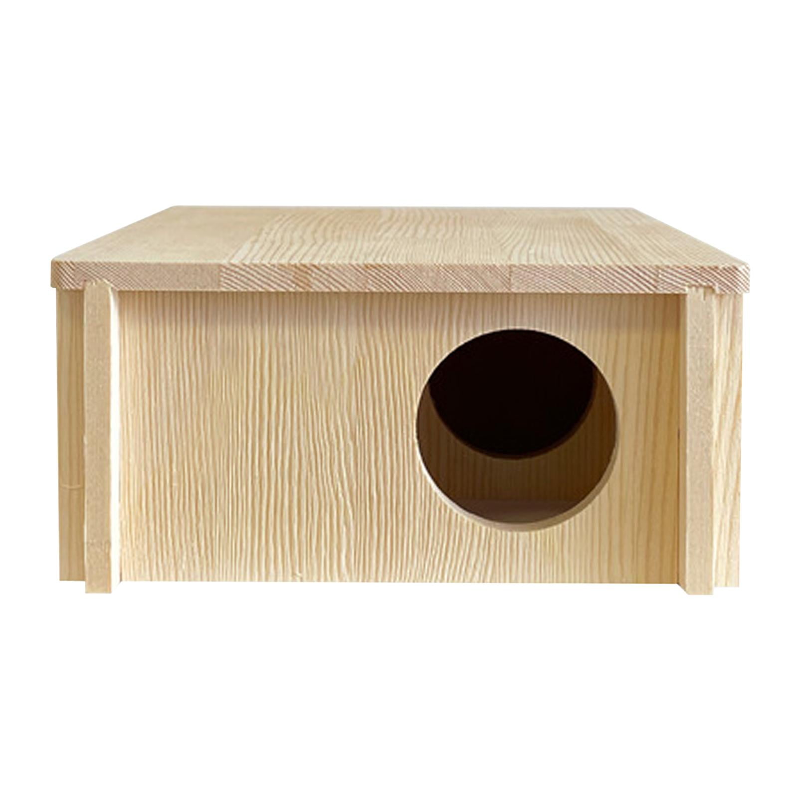 EHJRE Hamster Wooden House Maze with Removable Roof, Multi Room Tunnel Exploring Toys Hideout Cage for Gerbils Rat Guinea Pig Sleeping Exercise