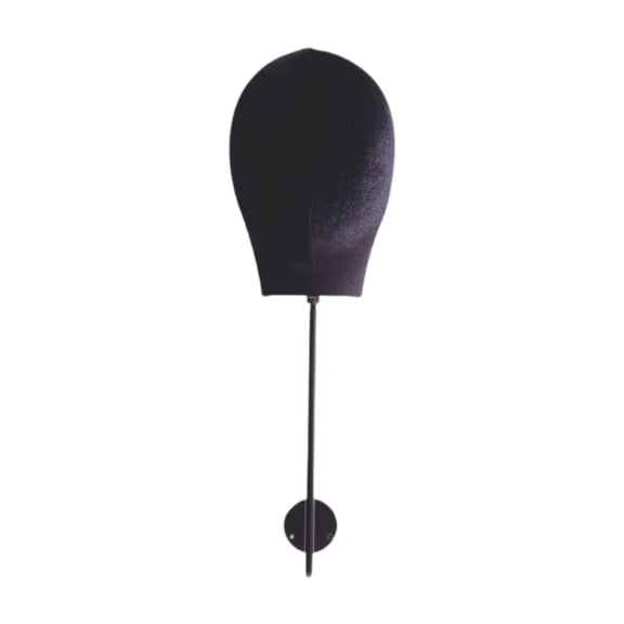EHJRE Hat Display Stand Mannequin Head Wigs Holder Wall Mounted Iron Cloth PP Base for Wigs Hats Display Hair Styling Suitable for Home Decoration Retail Us Black