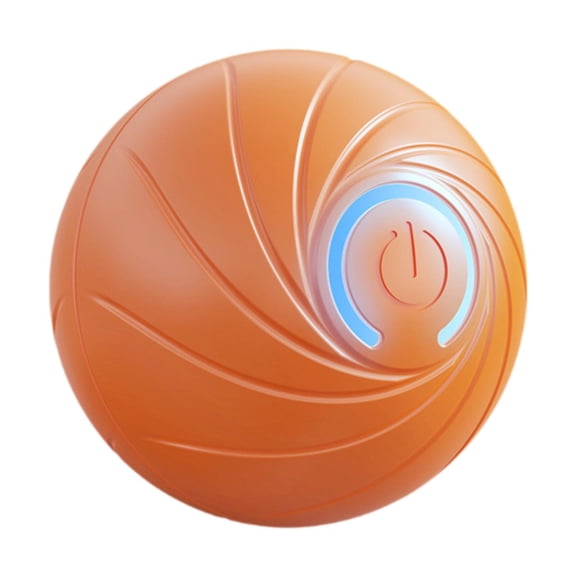 EHJRE Intelligent Bouncy Ball Dog Toy, Quiet Interactive Dog Toy, Activated Automatic Rolling Ball for Bite Training of Cats And Dogs Orange