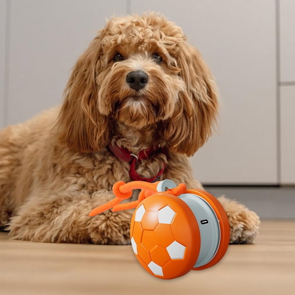 EHJRE Interactive Dog Toy Ball Rolling Ball Smart Puppy Ball Automatic Motion Rechargeable Chew Engagement Tool Suitable for Indoor Dogs Aggressive Chewers Playtime orange