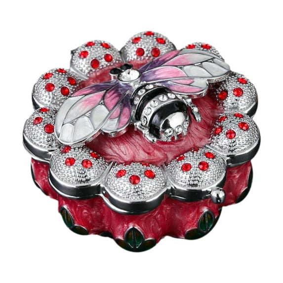 EHJRE Jewelry Box Crafts Collectible Mini Trinket Box for Souvenir Necklaces Girls red