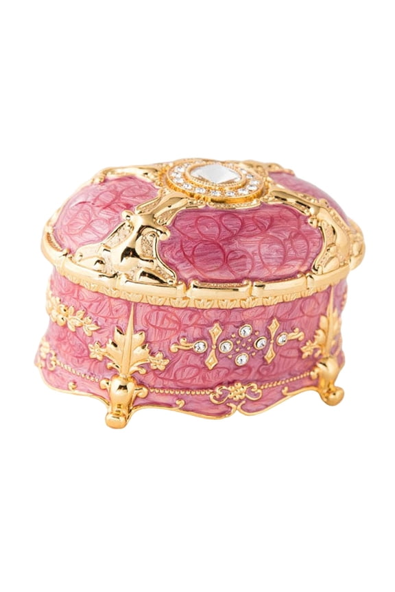 Jewelry Box Jewelry Case Rustproof Portable Tabletop Container Keepsake Gift Box Gold Purple
