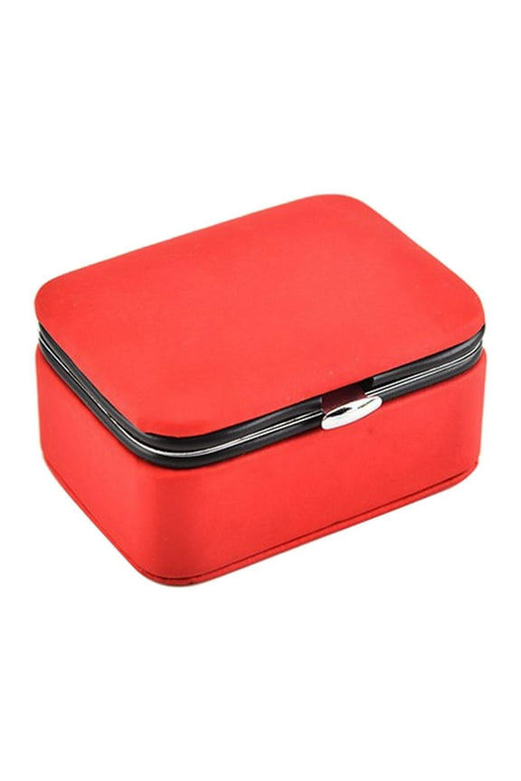 Jewelry Box Necklace Earrings Bangle Trinket Jewelry Organizer Showcase Red