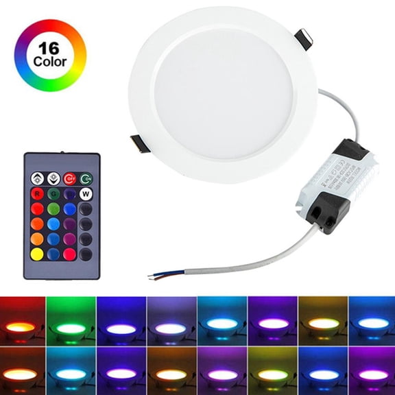 EHJRE LED Recessed Ceiling Light RGB Dimmable LED Downlight Color Changing Mood Lights by IR Remote Control home Living Room Wedding Museums Decor - 10WRGBW 10WRGBW White Light