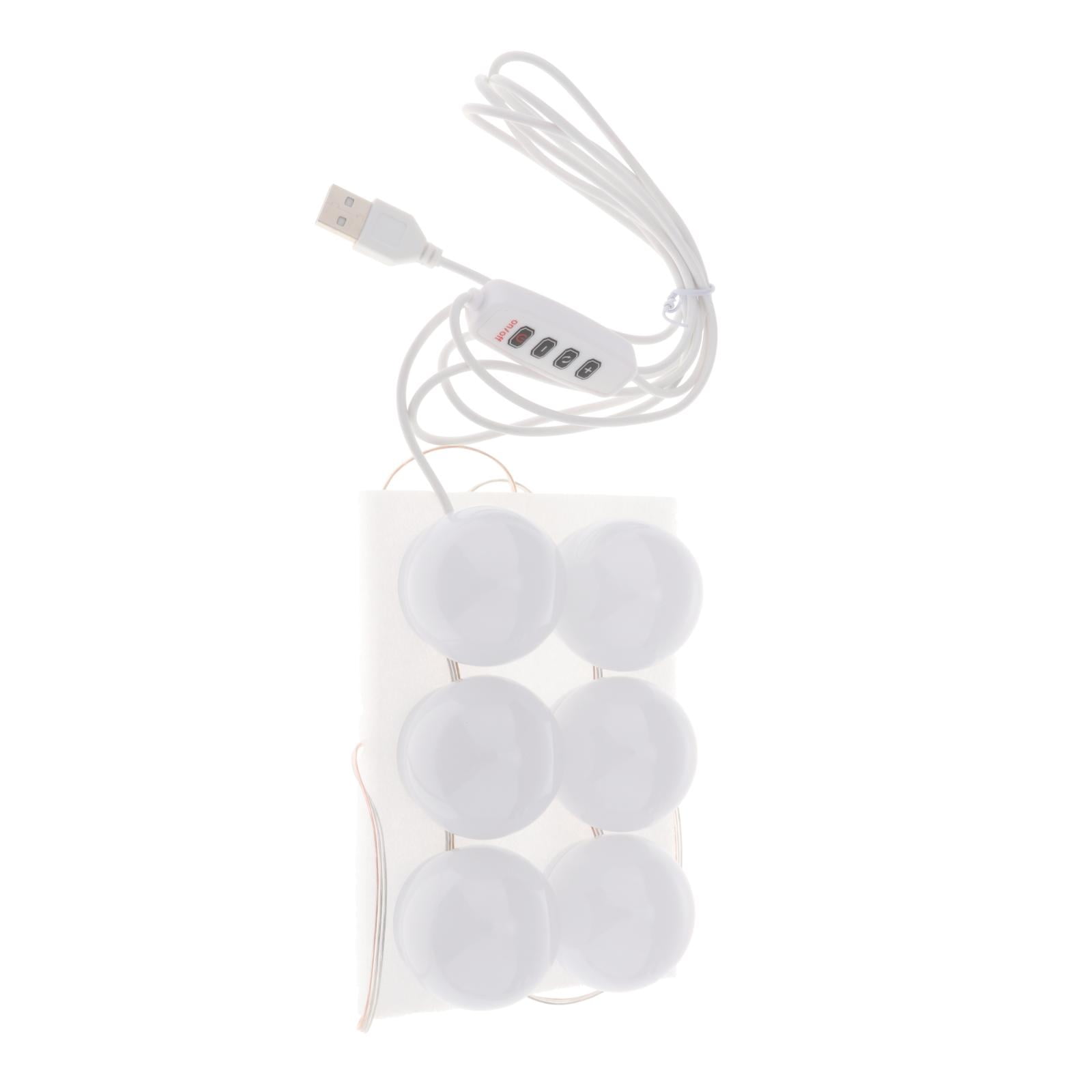 EHJRE LED Vanity Lights, Style LED Vanity Mirror Lights Makeup Dimmable Light Bulbs USB Power Supply Lighting Fixture Strip - 6 Bulbs