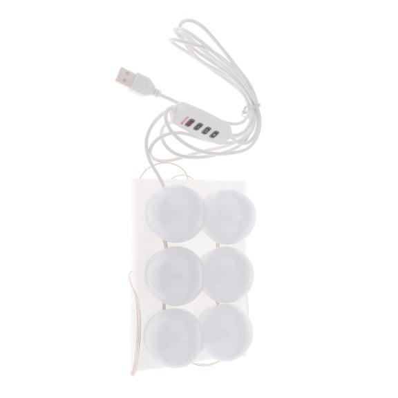EHJRE LED Vanity Lights, Style LED Vanity Mirror Lights Makeup Dimmable Light Bulbs USB Power Supply Lighting Fixture Strip - 6 Bulbs