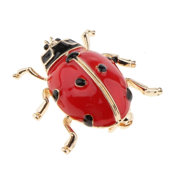 EHJRE Ladybug Brooch For Suit Hats Scarf Beatle Bug Brooch Pins Jewelry - Red