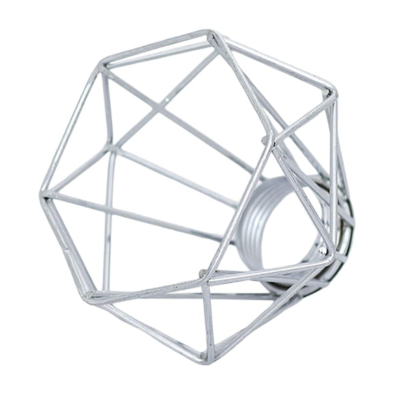 EHJRE Lampshade Metal Light Cage Easy to Install Ceiling Light Cover Diamond Shape Bulb Guard Lantern Lampshade for Home Hotel Cafe Shop Ornament , Silver Gray
