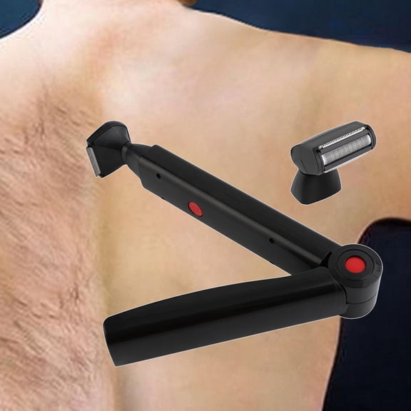 EHJRE Lightweight, Rechargeable, Long Handle, Foldable Electric Back Shaver Trimmer Painless Back Hair Removal Tool Body Shaving Trimmer