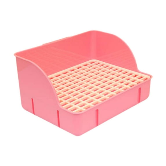 EHJRE Litter Tray Toilet,Pet Litter Pan Pet Guinea Pig Potty Tray, Litter Pan for Cage Toilet Pee Pan Tray,Bunny Corner Litter Pan Litter Pan Potty Train,Corner Toilet pink