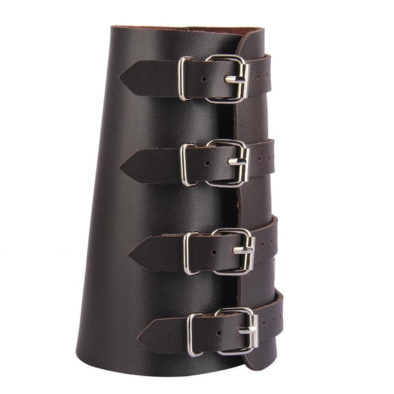 EHJRE Made of Synthetic Leather Material Medieval Wide Bracelet Gothic Bracelet Dark Brown