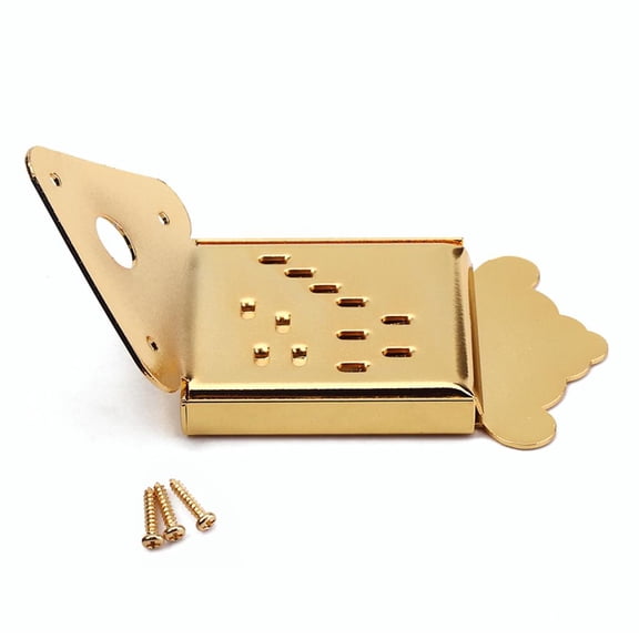 EHJRE Mandolin Tailpiece Bridge 12 Hole Back For 3-6 Strings Cigar Box Guitar Golden