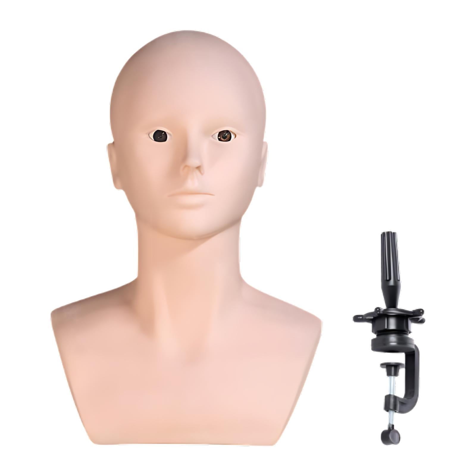 EHJRE Mannequin Bald Head,Wig Stand,Sturdy,Makeup Training Head,Professional,Lightweight Display Wig Display Head Manikin Head , with holder