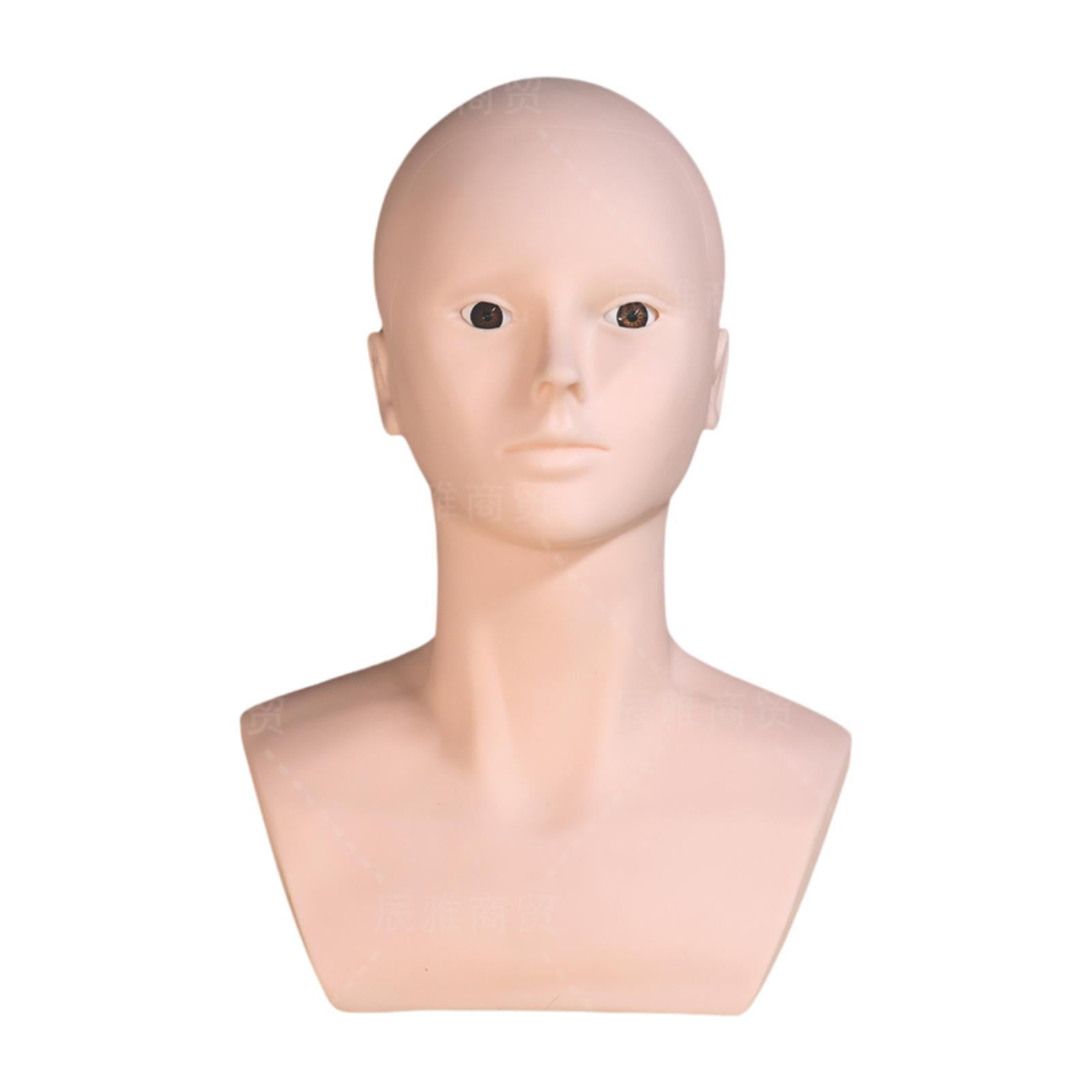 EHJRE Mannequin Bald Head,Wig Stand,Sturdy,Makeup Training Head,Professional,Lightweight Display Wig Display Head Manikin Head , without Holder