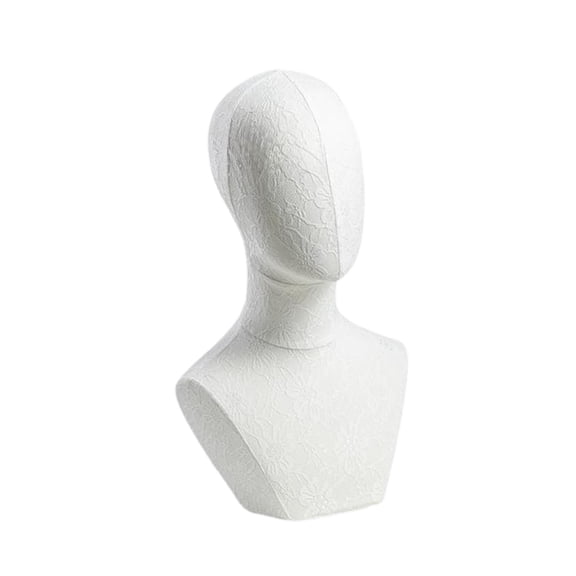 EHJRE Mannequin Head Manikin Head Model Stable Base Professional Elegant Wig Holder Hat Display Stand for Jewelry Hair Accessories White