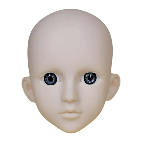 EHJRE Mannequin Training Head, Practice Makeup Doll, Portable Model, Cosmetology Face Head for Eyelash Extensions Beginner Grafting Gray Eyes YellowSkin