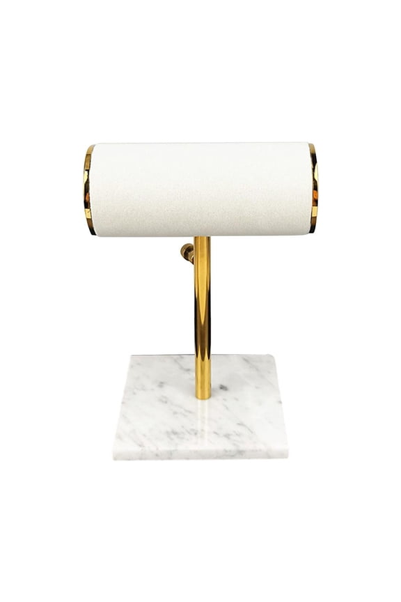 Marble Base Watch Display Stand Jewelry Organizer Cuff Bangles Holder Rack White