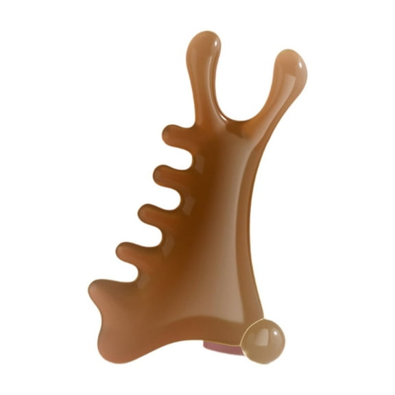 EHJRE Massage Comb Compact Resin Lightweight Head Massage Tool for Face Nose Scalp Brown