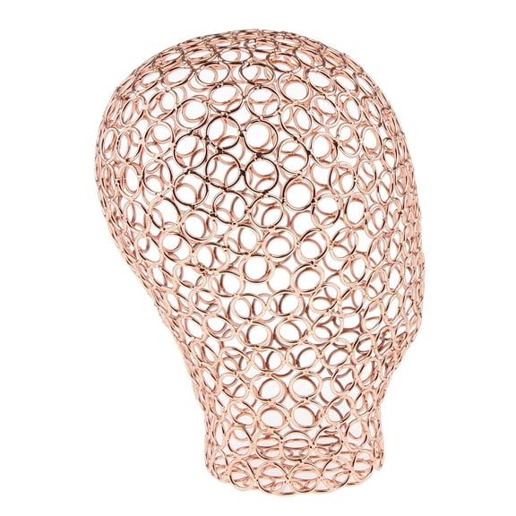 EHJRE Metal Human Head Shape Design Stable Wigs Drying Support Hat Headset Display Holder - Rose Gold, as described