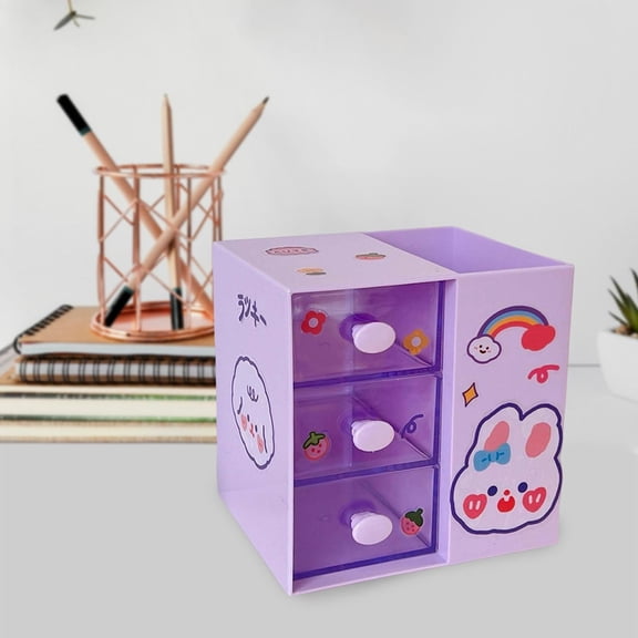 EHJRE Multifunctional Jewelry Storage Box Decorative Display Holder Cosmetic Holder Storage Bin Organizer Makeup Container for Countertop Bathroom Purple