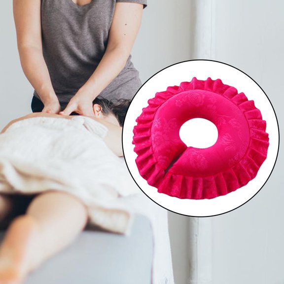 EHJRE Neck Cushion Washable Reusable Comfort for SPA , Rose Red, Outer Dia 44cm