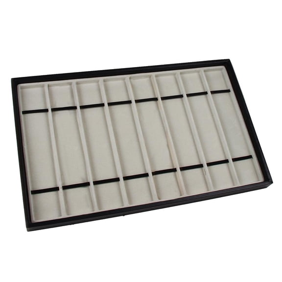 EHJRE Necklace Bracelet Watch Display Organizer Tray Holder Grey