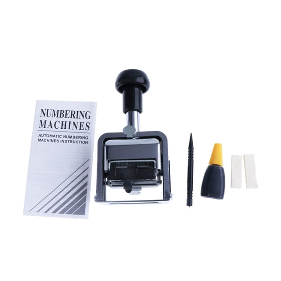 EHJRE Numbering Machine Metal Auto Number Stamp for Serial Number Tickets Numbers 9 digits