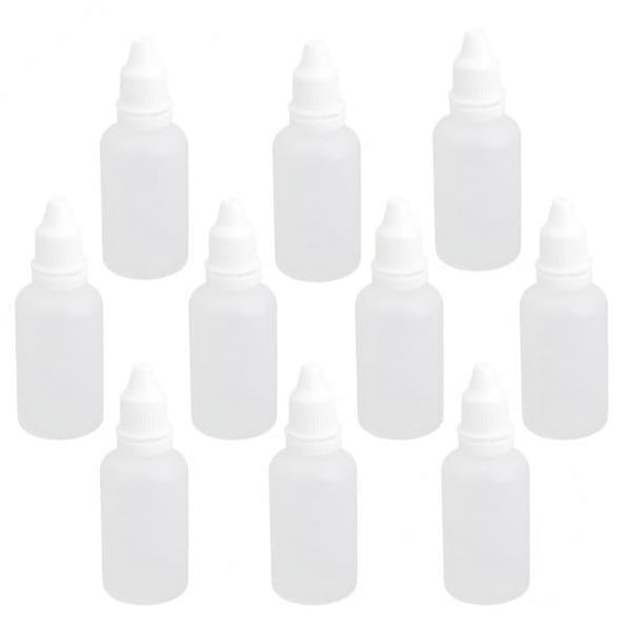 EHJRE Pack Empty Plastic Dropping Bottles with Screw , Avoid Light Eyedrop Storage Holder Portable Refillable Squeezable Container - White, 30ml