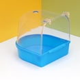 thumbnail image 1 of EHJRE Pet Bird Bath Box Parrot Bathing Tub Lovebirds Easy to Install Canary Cage Accessories Parrot Bath Shower Cage Small Bird Cage Dark Blue, 1 of 8