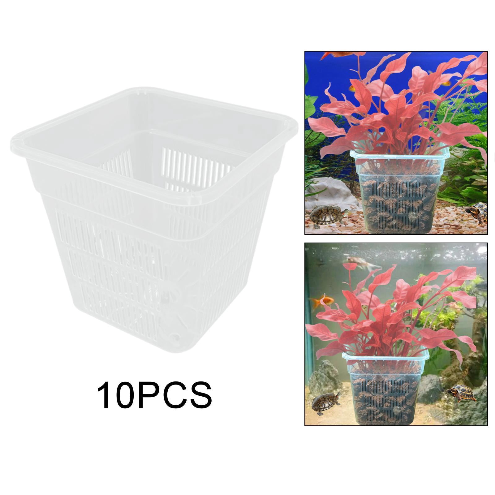 EHJRE Plant Holder for Aquariums, Breathable, Water Feature Decoration, Flowerpot for Turtle Tanks, Plant Cultivation for Aquarium Pond 15cmx14.4cm
