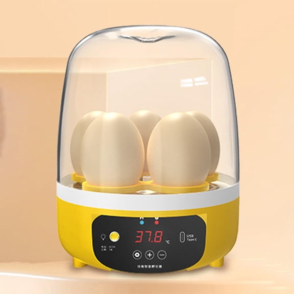 EHJRE Portable Digital Automatic Egg Incubator 5 Eggs Clear Top Cover Auto Turner Small Poultry Hatcher for Hatching Turkey, Parakeet ,Chicken,Quaile Eggs