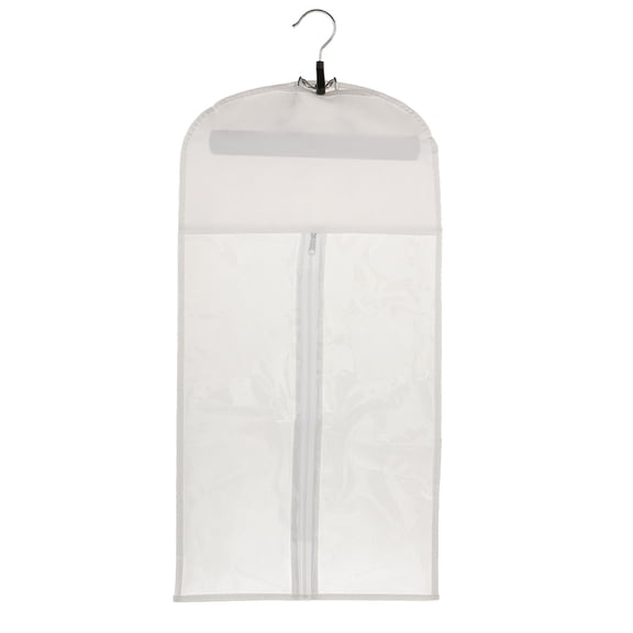 EHJRE Portable Wigs Storage Bag with Hanger & Zipper, Dustproof & Practical, Hair Extensions Carrier Case Holder Pouch - White
