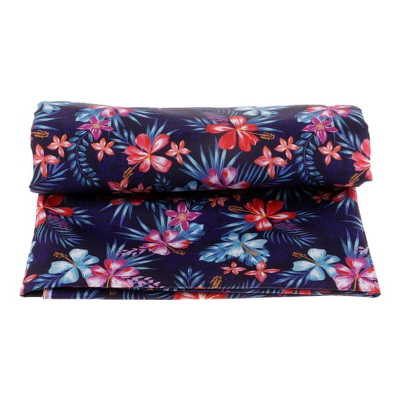 EHJRE Printed Waterproof By the Yard for Cushion Table Cloth Blue + Flower 100x145cm
