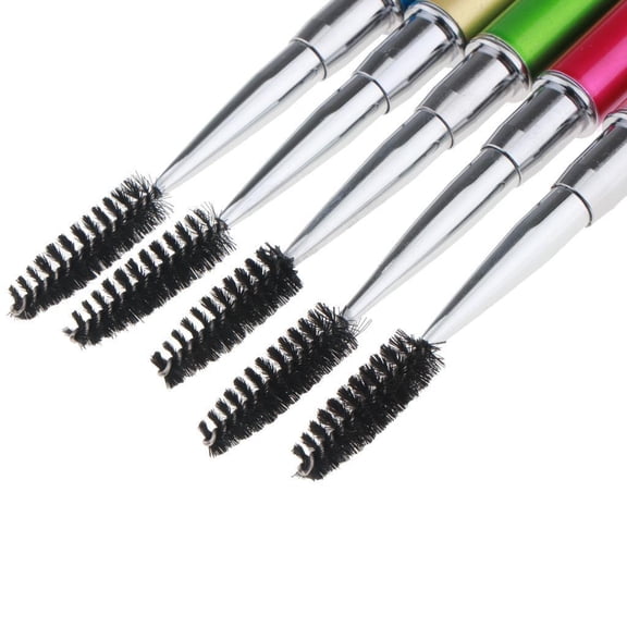 EHJRE Professional Reusable 5 Pieces Rhinestone Handle Makeup Eyelash Mascara Brushes Spiral Wands Applicator Beauty Comestic Tool