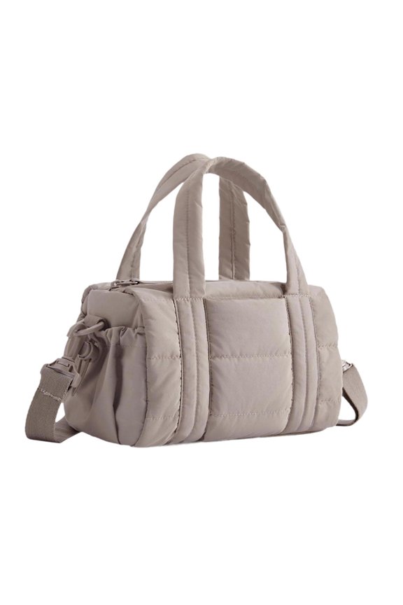 Puffer Tote Bag Portable Trendy Shoulder Bag for Short Trips Shopping Hiking Camel