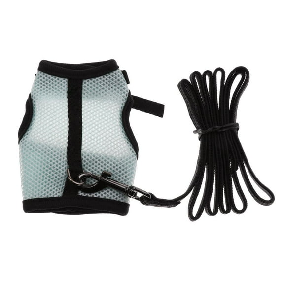 EHJRE Rabbit Squirrel Harness with Leash Adjustable Soft Mesh Comfortable Breathable Harness for Rabbits Cats Small Pet Animals for Running Walking Jogging , Blue L
