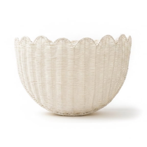 EHJRE Rattan Wall Basket Handwoven Storage Organizer with Eggshell Finish for Entryway Bedroom Living Room